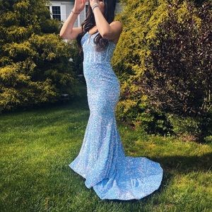 corset style sequin prom gown